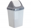 Контейнер для мусора 9л плав.кр СВИНГ Белый Мрамор М2461 (16)
