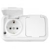 Розетка 2-я с/з нар. влагозащ. бел. РА16-303 379140