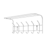 Вешалка с полкой 600*238*268мм 6кр. белый ВП6 (НИКА)